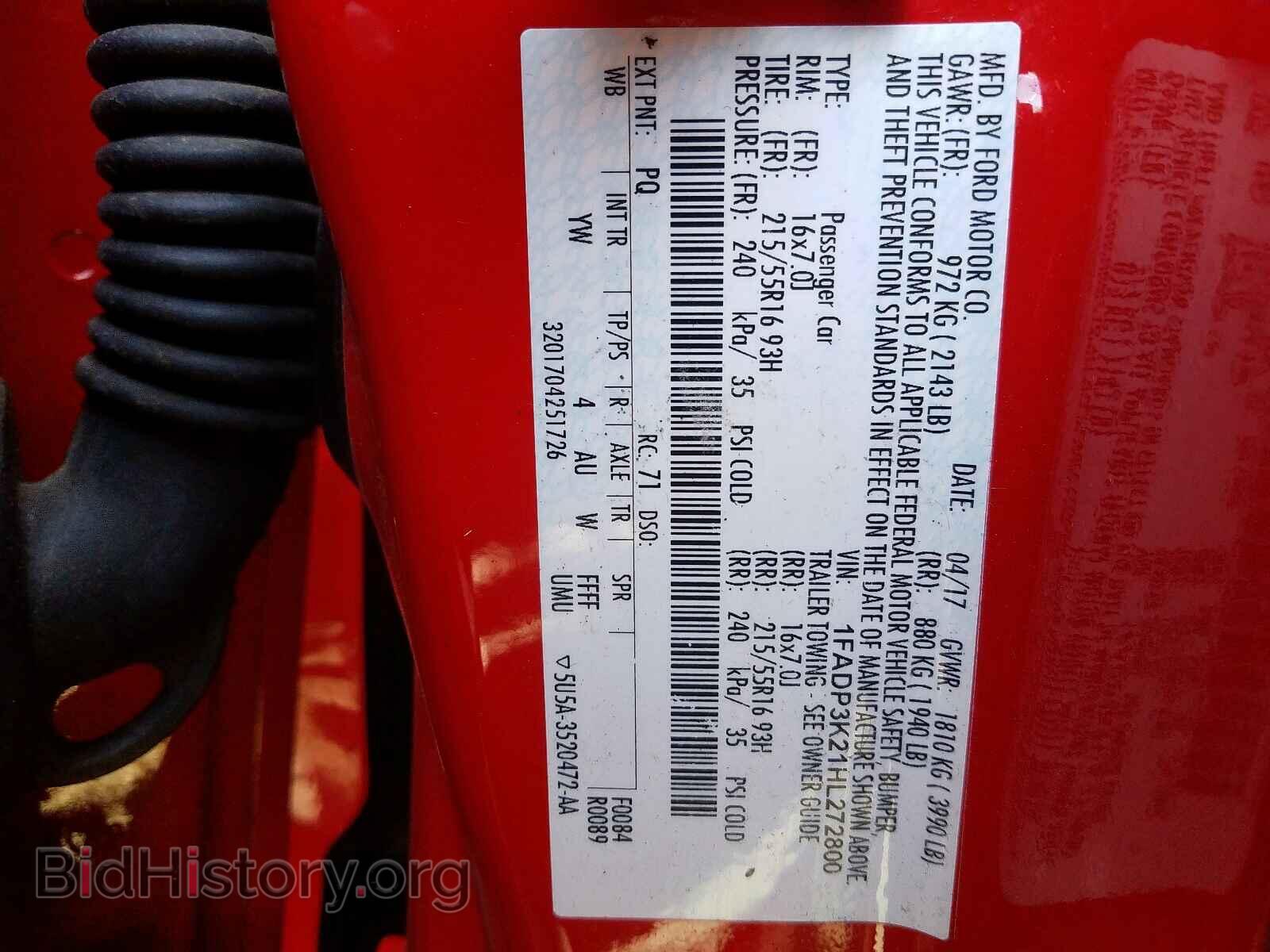 2017 FORD FOCUS - VIN: 1FADP3K21HL272800 - Фото 10