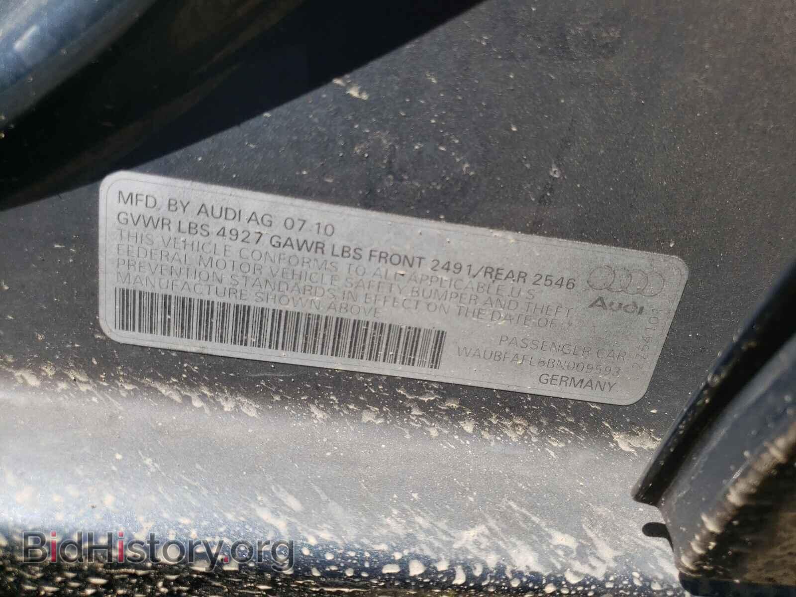 2011 AUDI A4 - VIN: WAUBFAFL6BN009593 - Фото 10