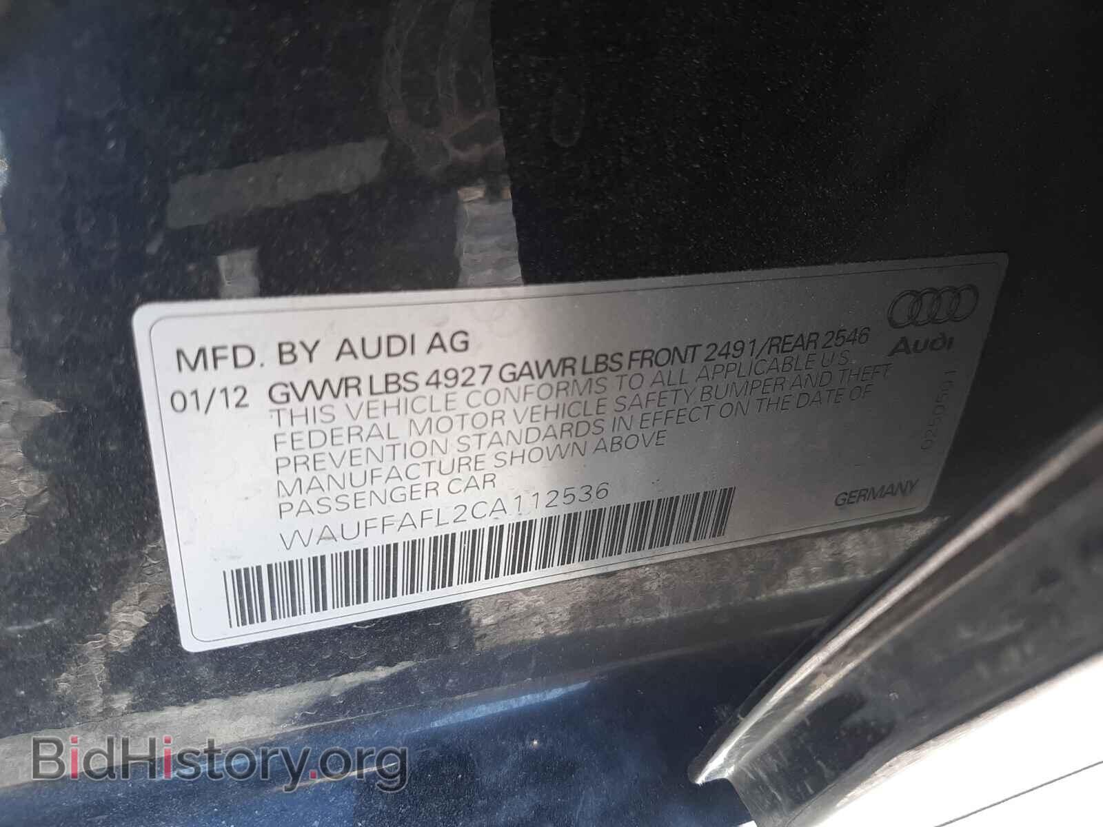 2012 AUDI A4 - VIN: WAUFFAFL2CA112536 - Фото 10