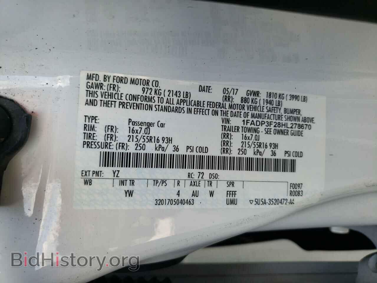 2017 FORD FOCUS - VIN: 1FADP3F28HL278670 - Фото 10