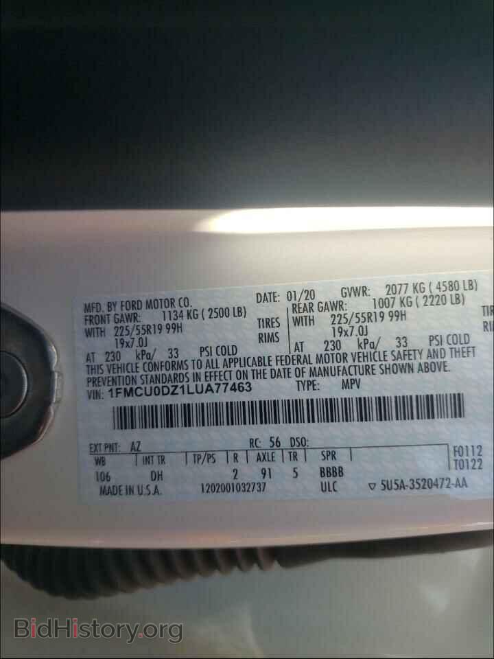 2020 FORD ESCAPE - VIN: 1FMCU0DZ1LUA77463 - Фото 10