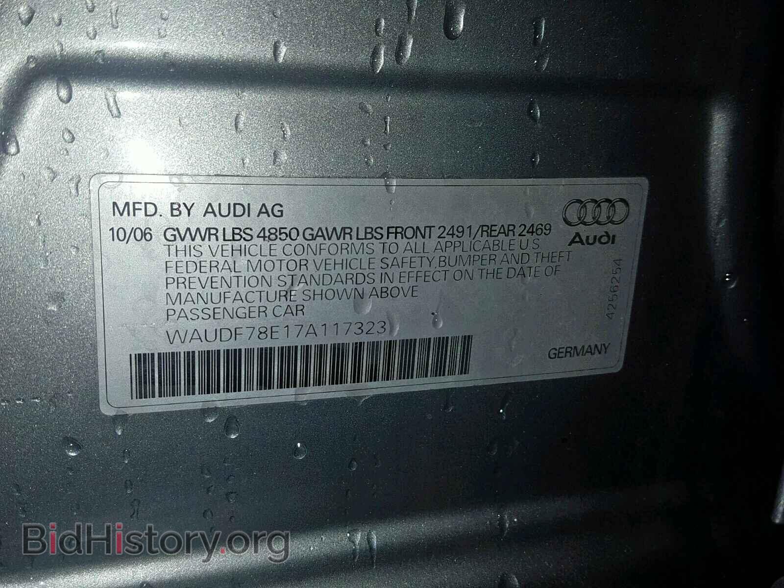 2007 AUDI A4 - VIN: WAUDF78E17A117323 - Фото 10