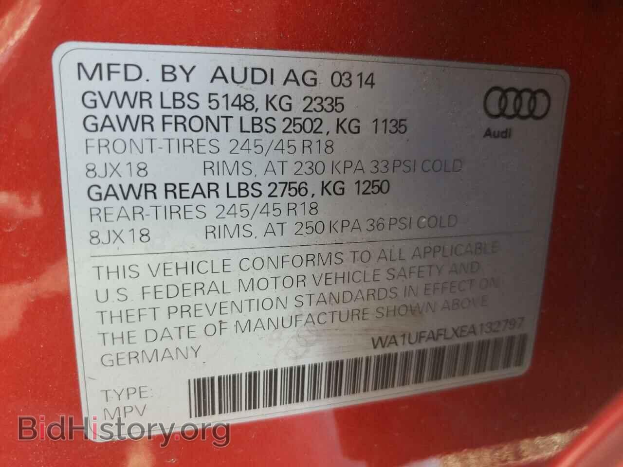 2014 AUDI A4 - VIN: WA1UFAFLXEA132797 - Фото 10