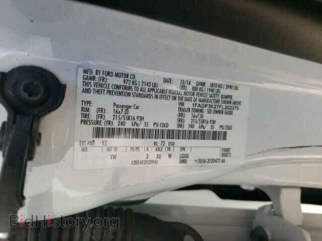 2015 FORD FOCUS - VIN: 1FADP3K27FL202375 - Фото 10