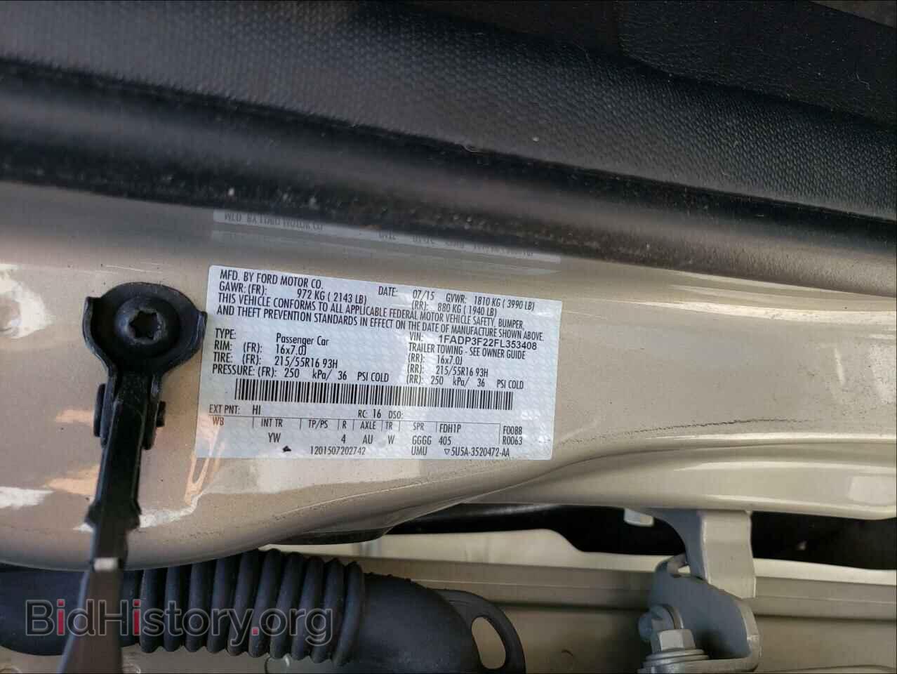 2015 FORD FOCUS - VIN: 1FADP3F22FL353408 - Фото 10
