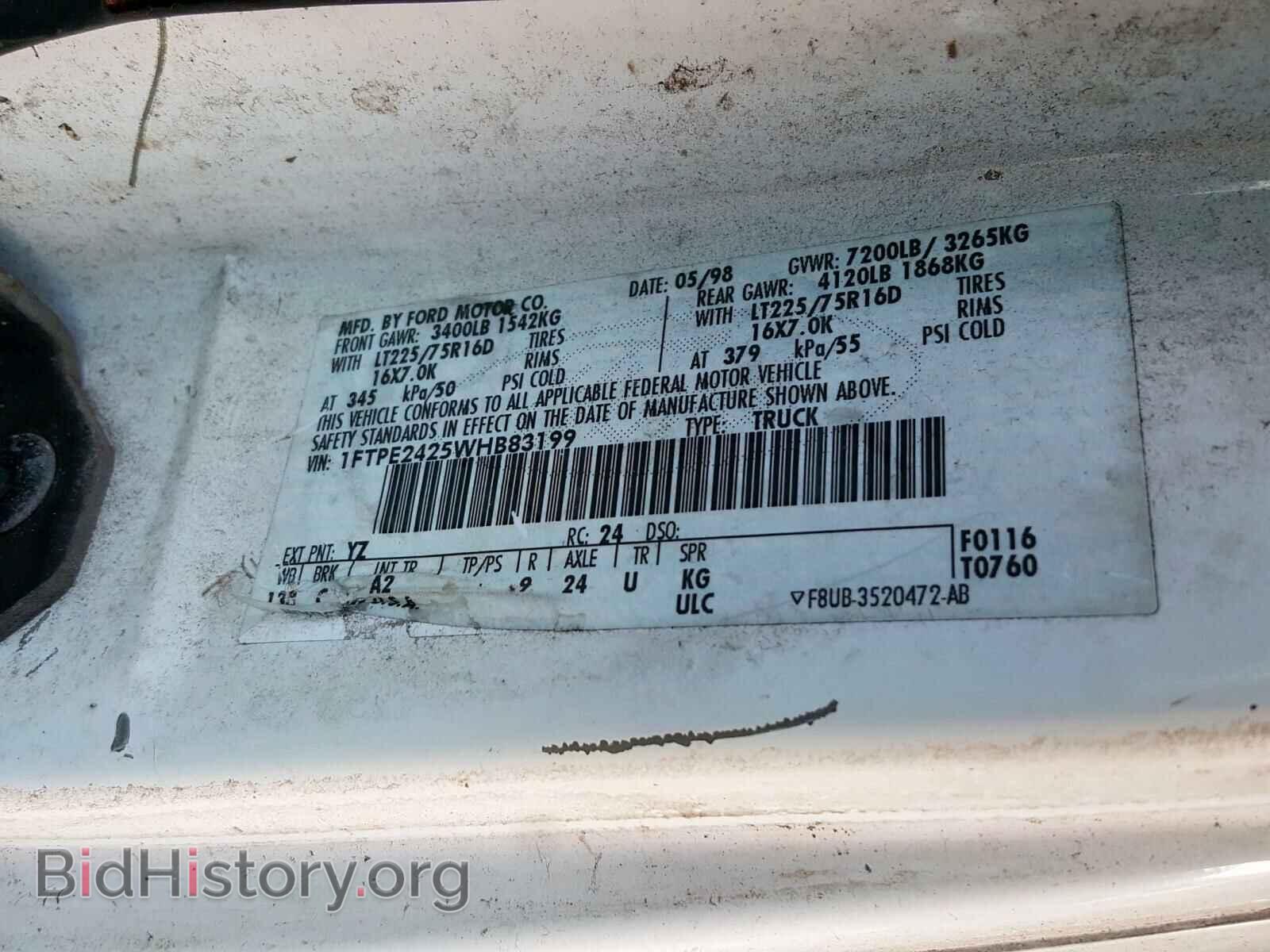 1998 FORD ECONOLINE - VIN: 1FTPE2425WHB83199 - Photo 10