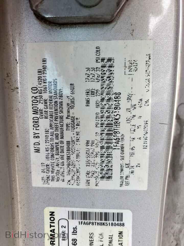 2019 Ford ALL MODELS (VIN 1FA6P8TH8K5180488) — photo 12 of 13