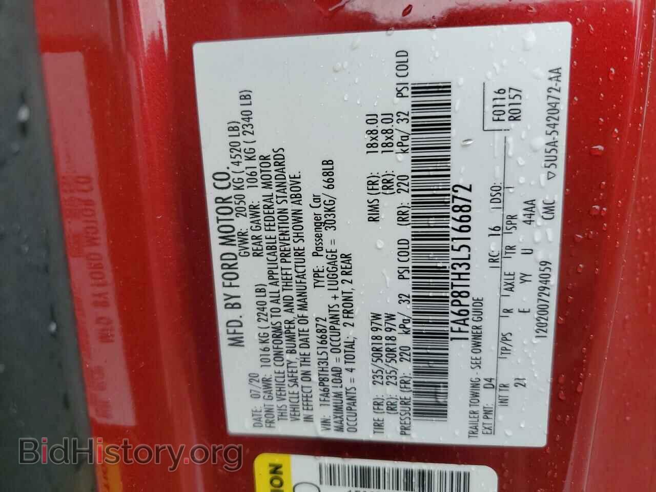 2020 FORD ALL Models - VIN: 1FA6P8TH3L5166872 - Photo 12