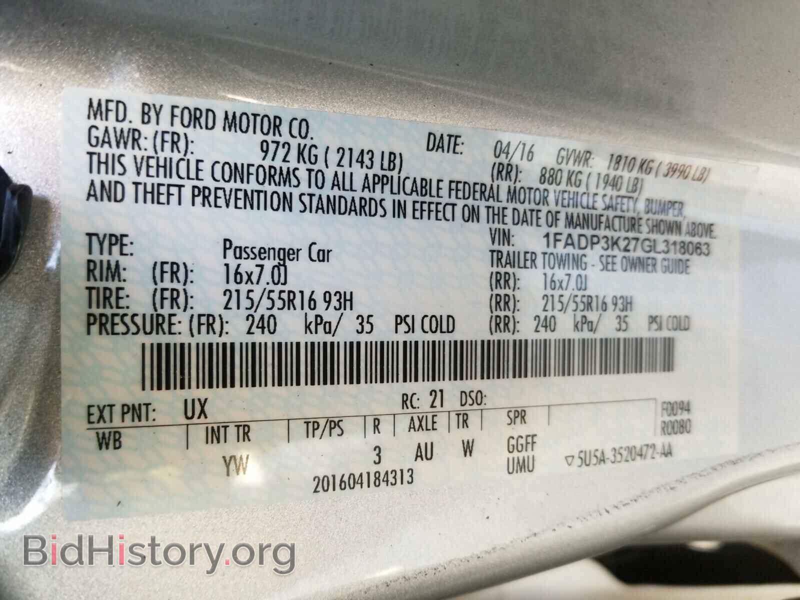 2016 FORD FOCUS - VIN: 1FADP3K27GL318063 - Photo 10