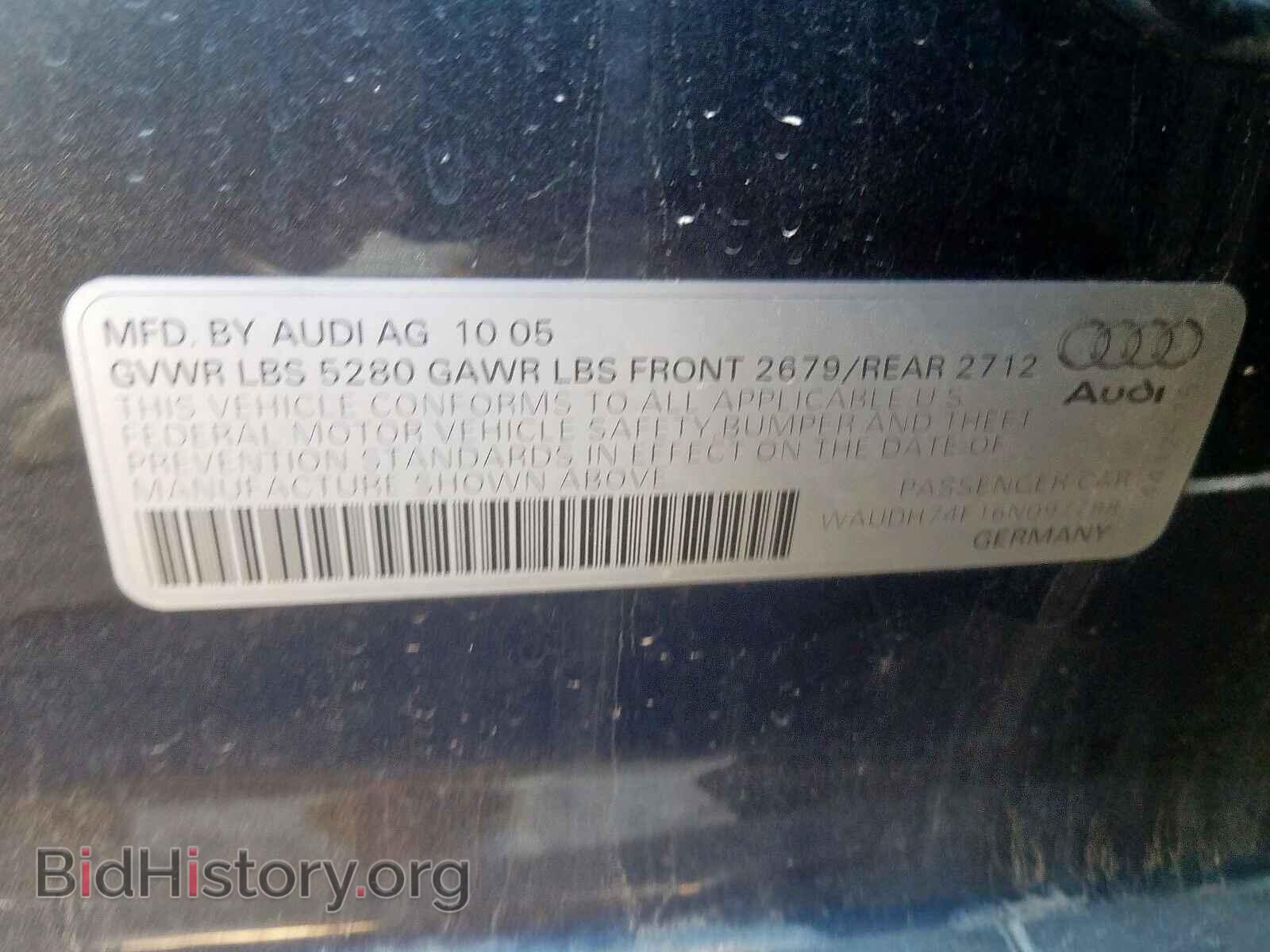 2006 AUDI A6 - VIN: WAUDH74F16N097798 - Фото 10