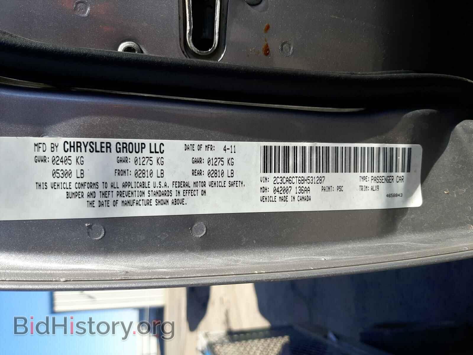 2011 CHRYSLER 300 - VIN: 2C3CA6CT6BH531287 - Фото 10