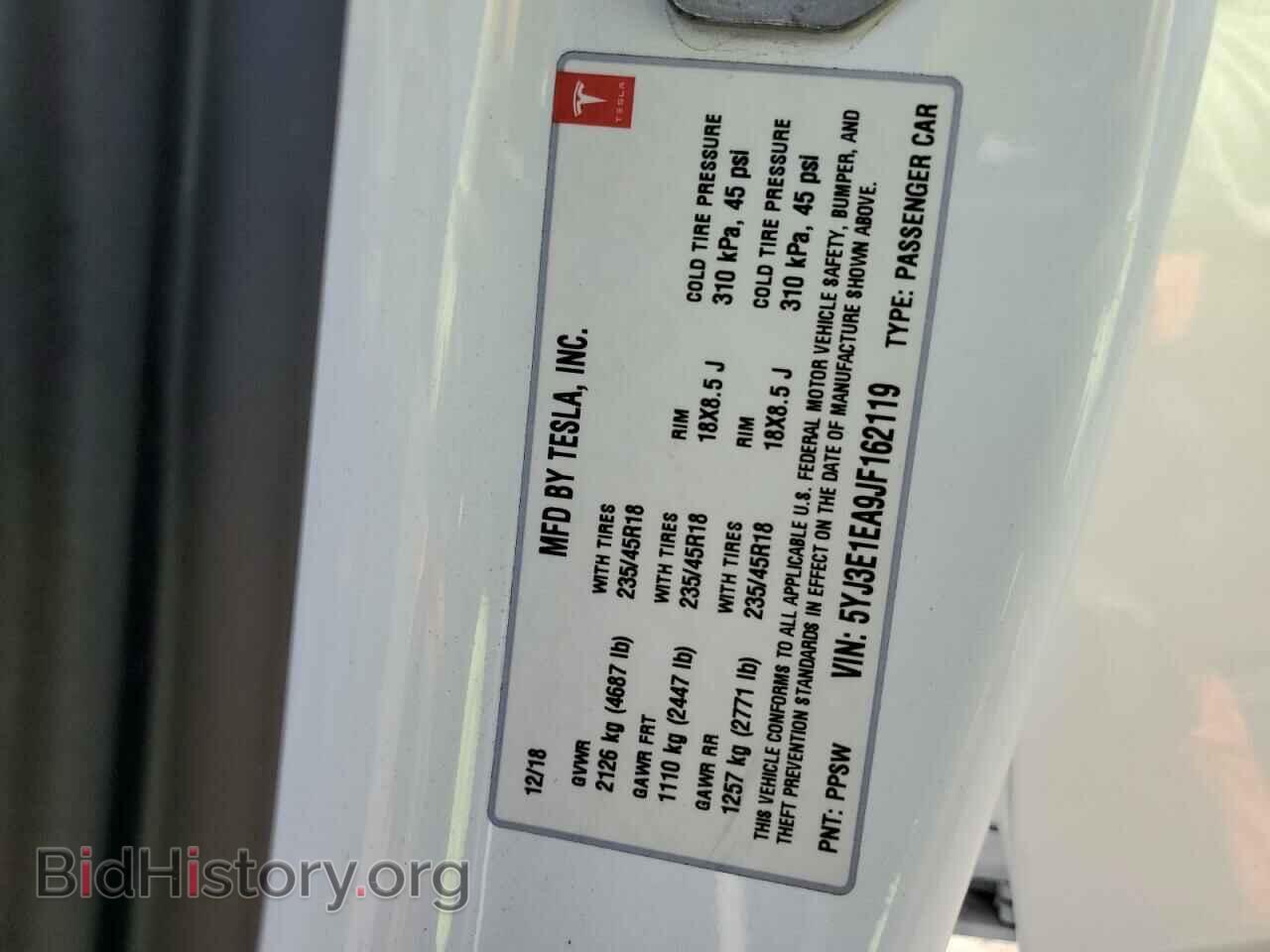 2018 TESLA MODEL 3 - VIN: 5YJ3E1EA9JF162119 - Фото 12