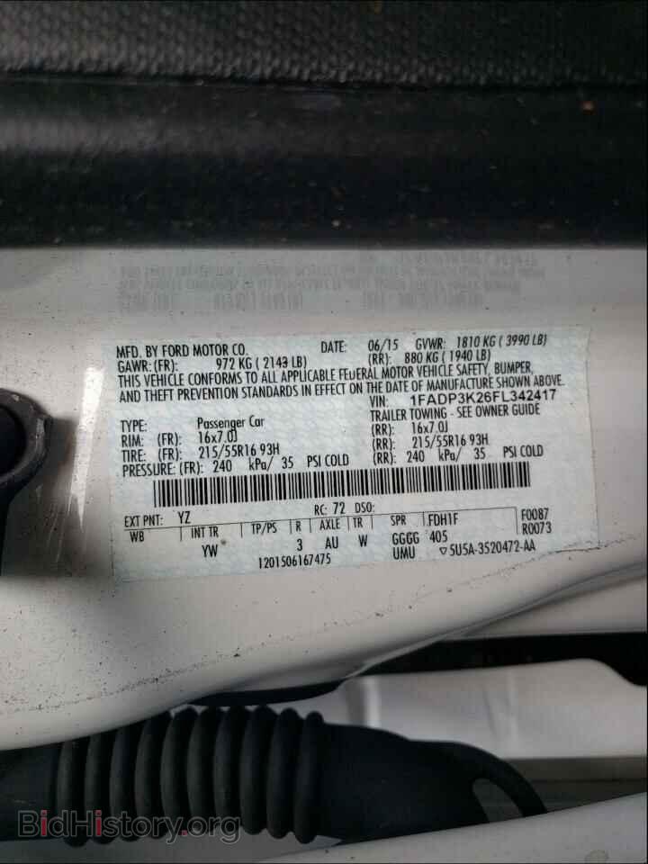 2015 FORD FOCUS - VIN: 1FADP3K26FL342417 - Фото 10