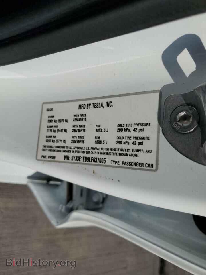2020 TESLA MODEL 3 - VIN: 5YJ3E1EB9LF637005 - Фото 10