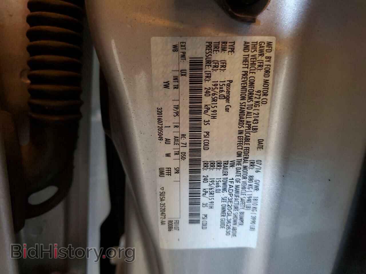 2016 FORD FOCUS - VIN: 1FADP3E20GL362630 - Фото 12