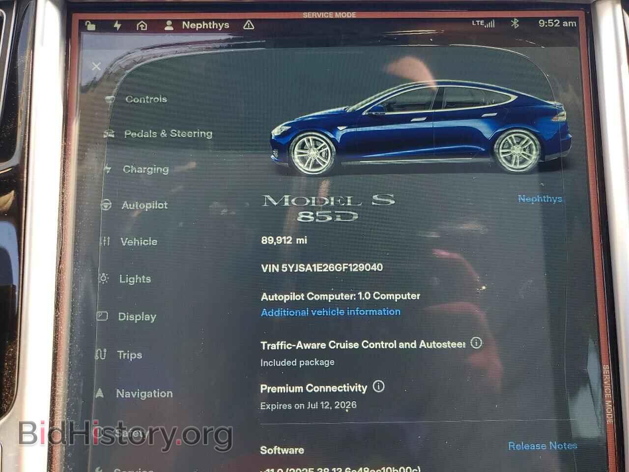 2016 TESLA MODEL S - VIN: 5YJSA1E26GF129040 - Photo 9
