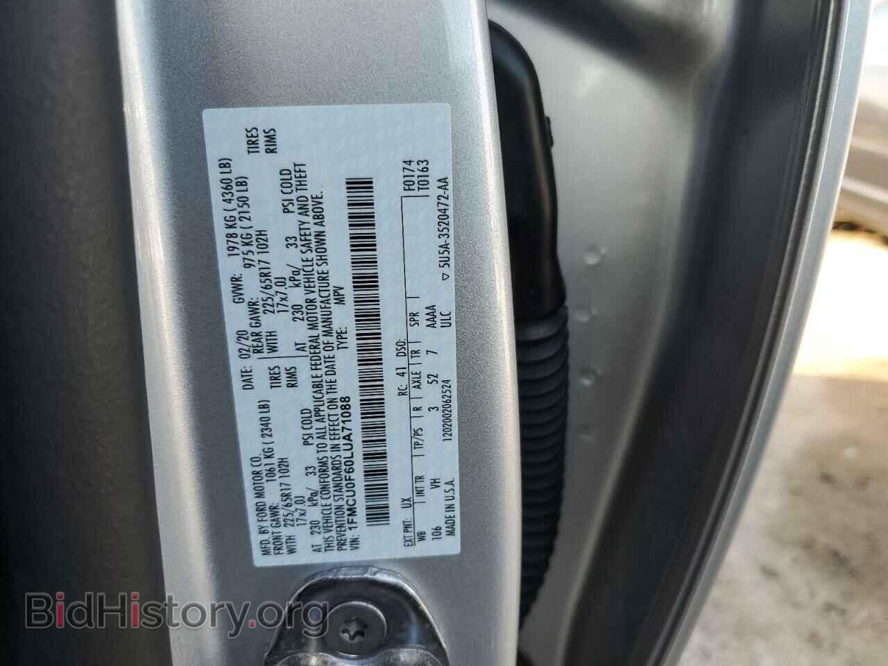 2020 FORD ESCAPE - VIN: 1FMCU0F60LUA71088 - Photo 13