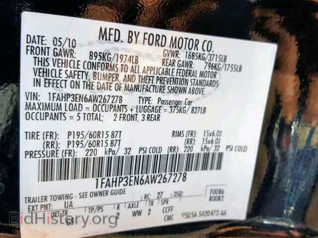 2010 FORD FOCUS - VIN: 1FAHP3EN6AW267278 - Фото 10