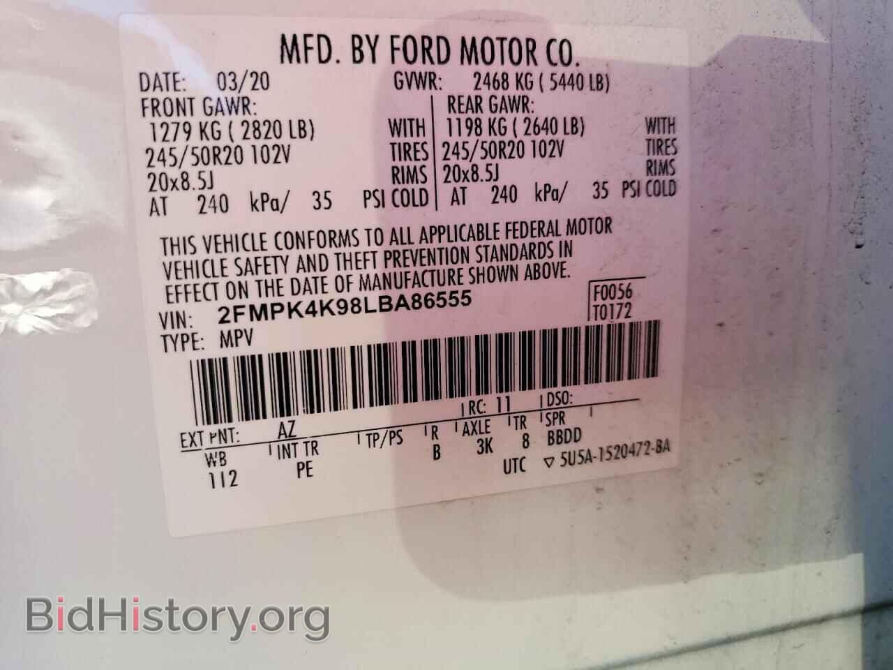 2020 FORD EDGE - VIN: 2FMPK4K98LBA86555 - Фото 13