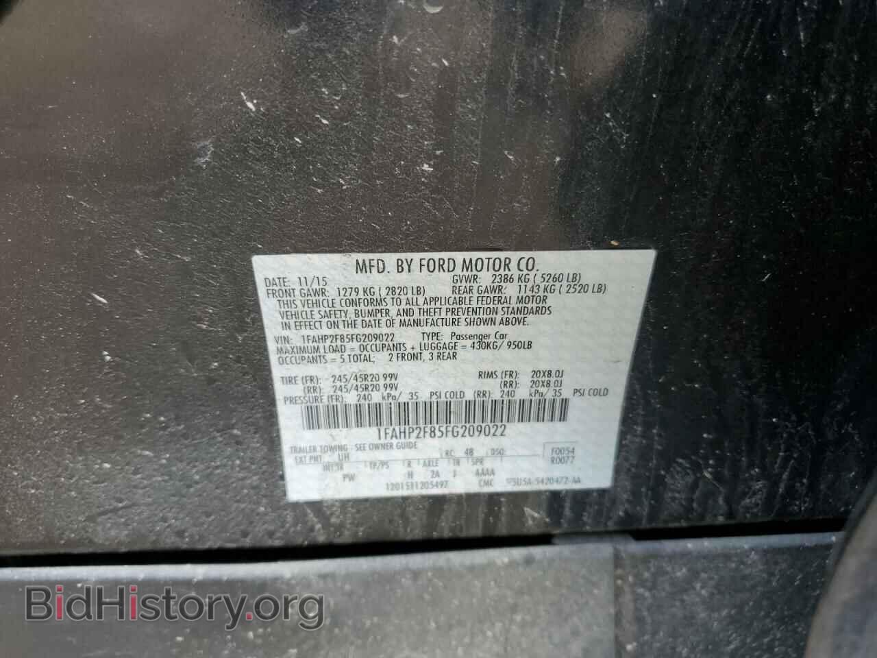 2015 FORD TAURUS - VIN: 1FAHP2F85FG209022 - Photo 12