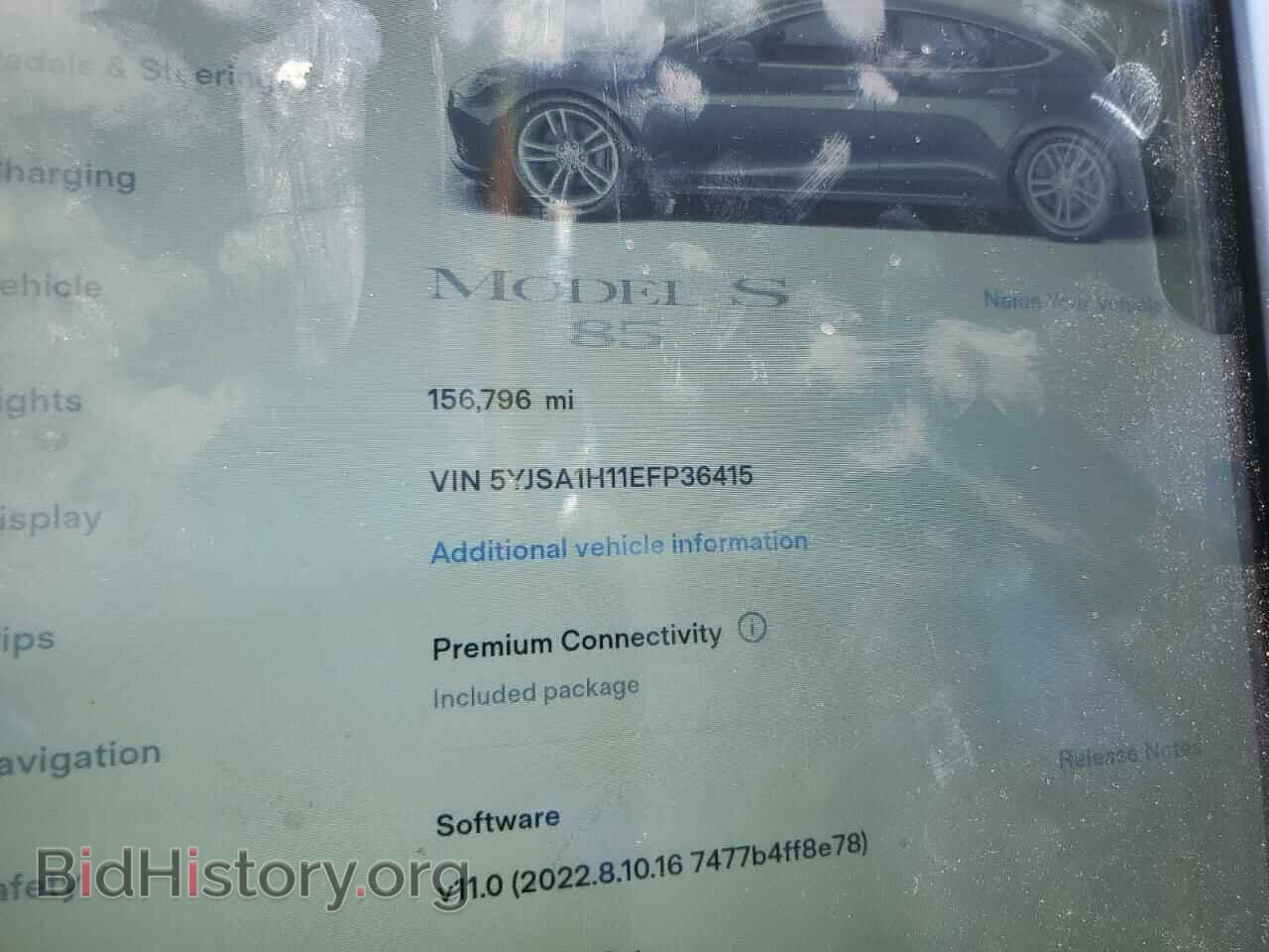 2014 TESLA MODEL S - VIN: 5YJSA1H11EFP36415 - Фото 9