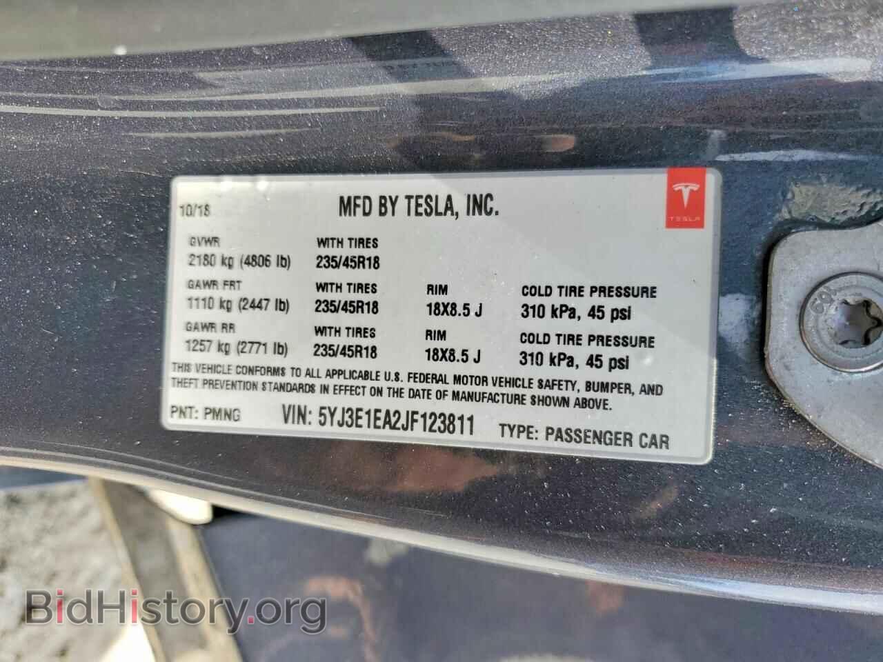 2018 TESLA MODEL 3 - VIN: 5YJ3E1EA2JF123811 - Photo 12