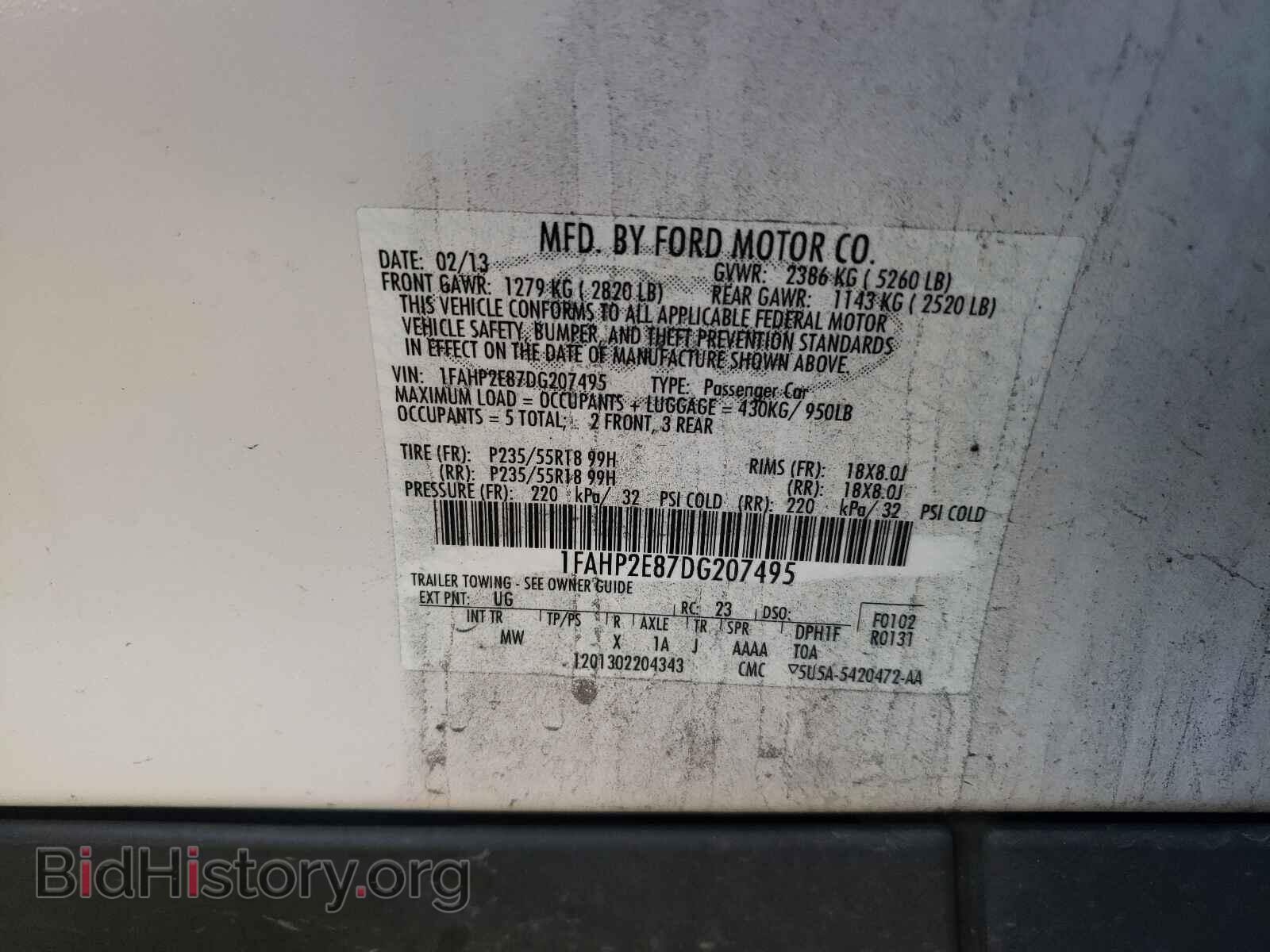 2013 FORD TAURUS - VIN: 1FAHP2E87DG207495 - Photo 10