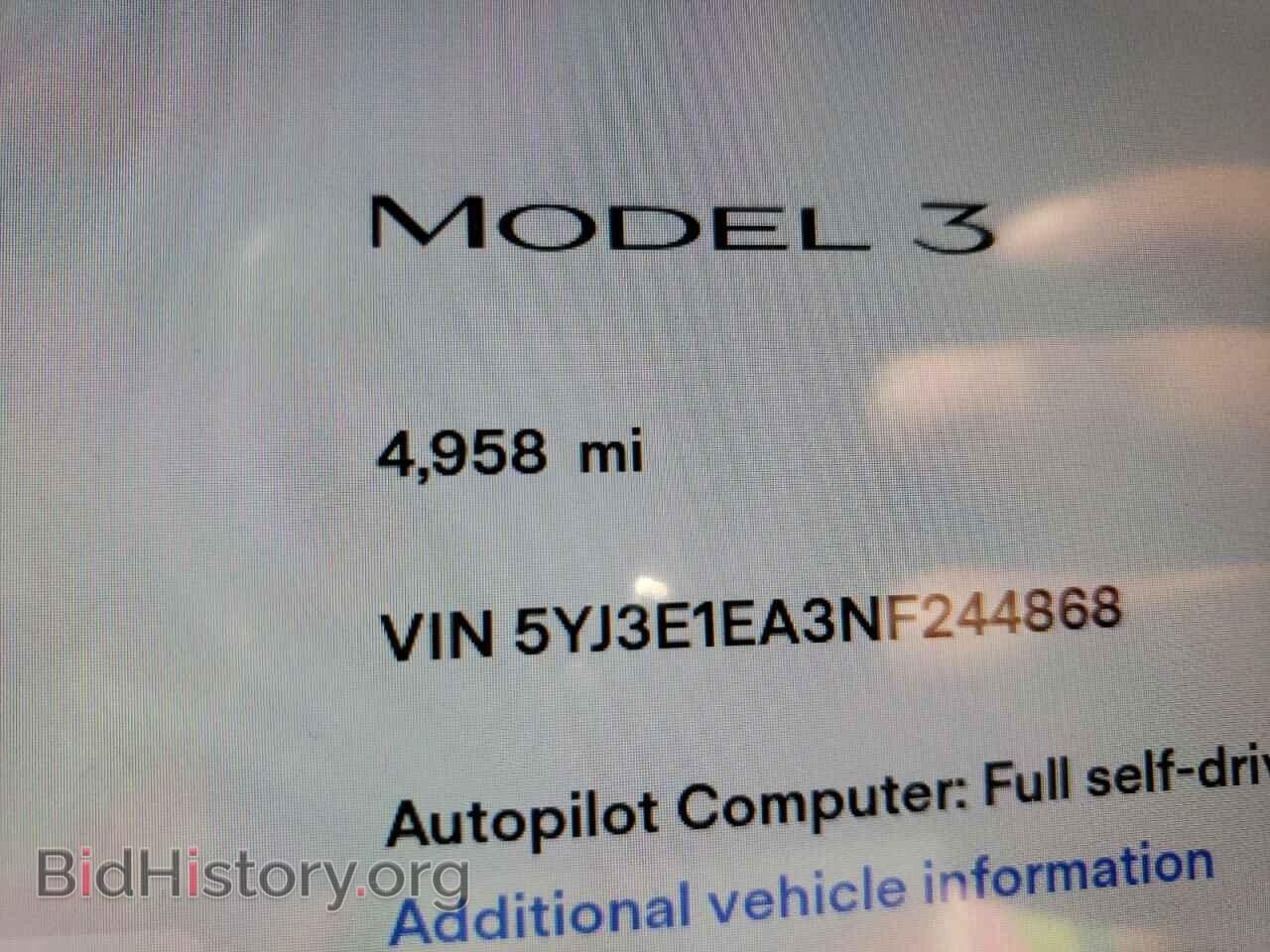 2022 TESLA MODEL 3 - VIN: 5YJ3E1EA3NF244868 - Фото 8