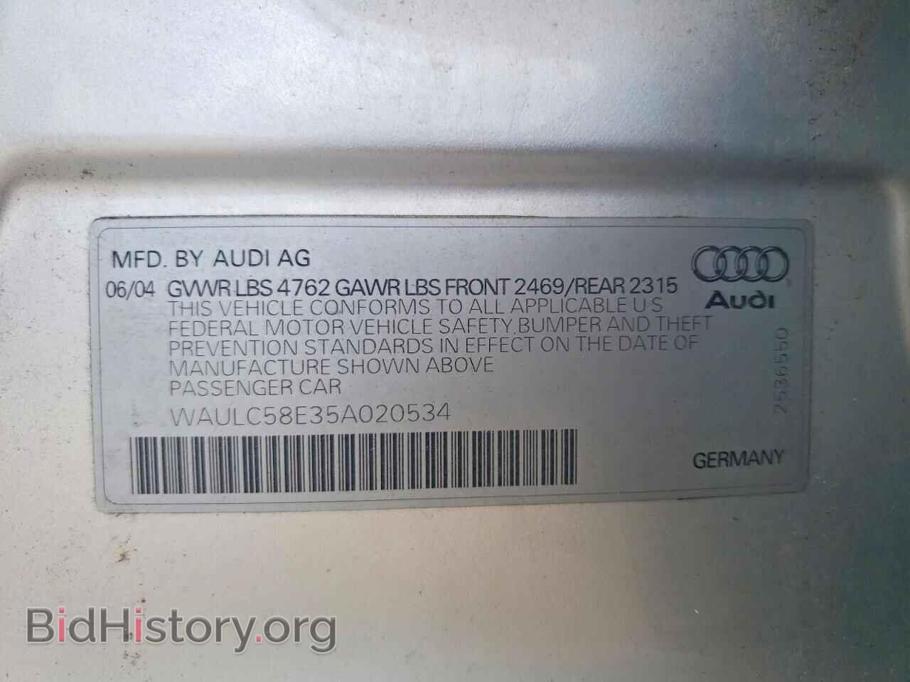 2005 AUDI A4 - VIN: WAULC58E35A020534 - Photo 12