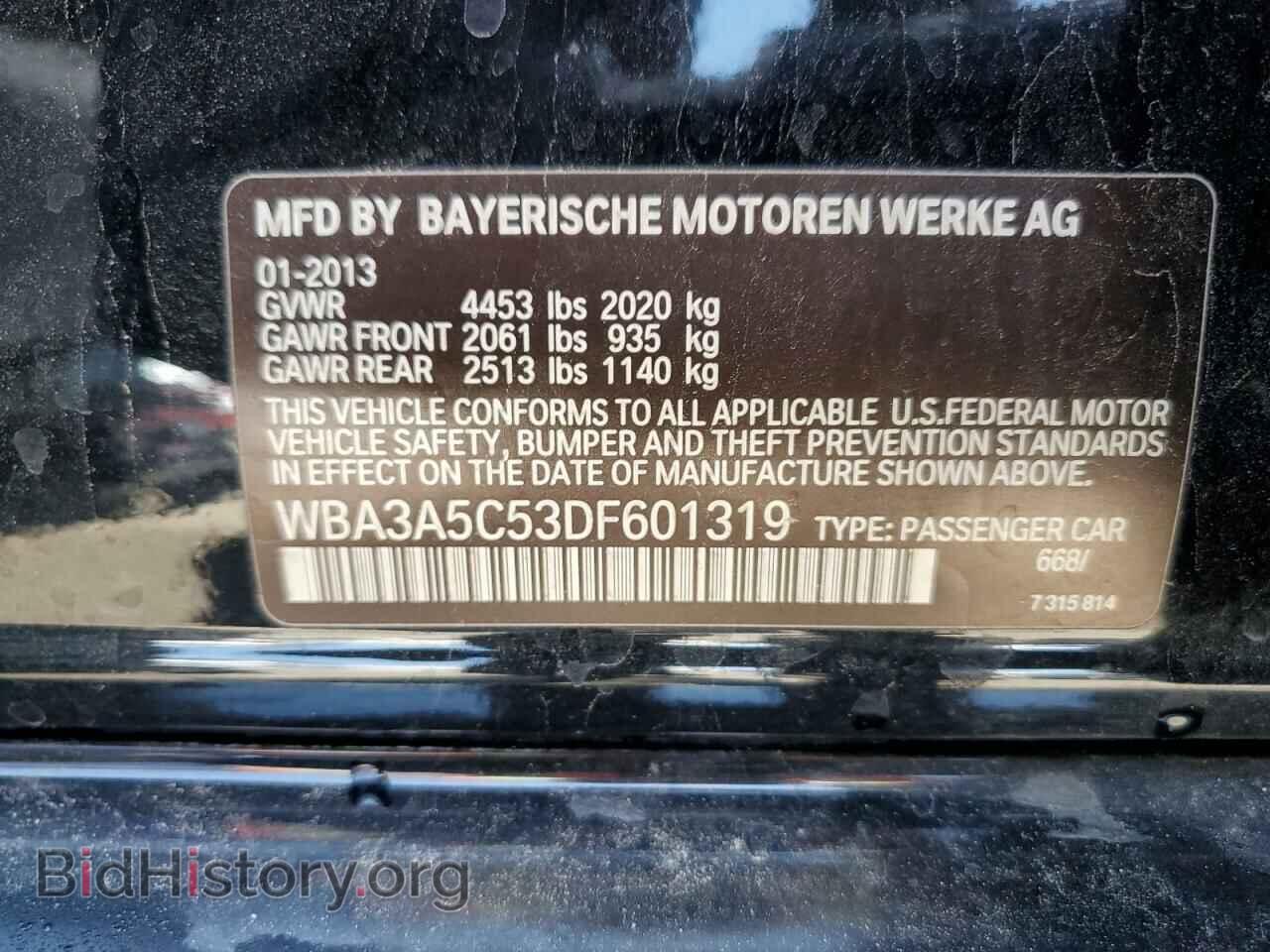 2013 BMW 3 SERIES - VIN: WBA3A5C53DF601319 - Фото 13