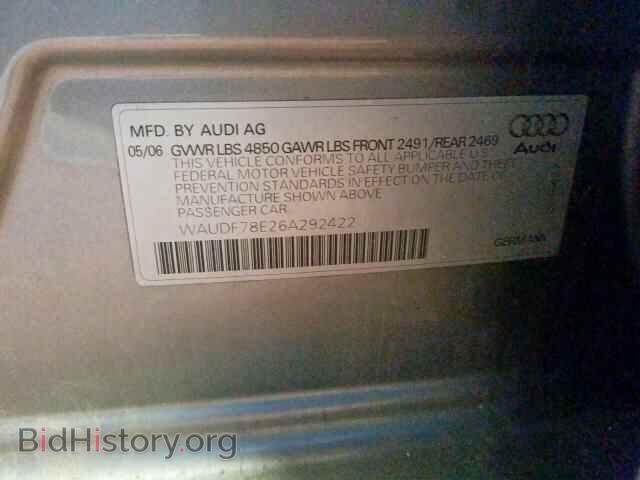 2006 AUDI A4 - VIN: WAUDF78E26A292422 - Фото 10