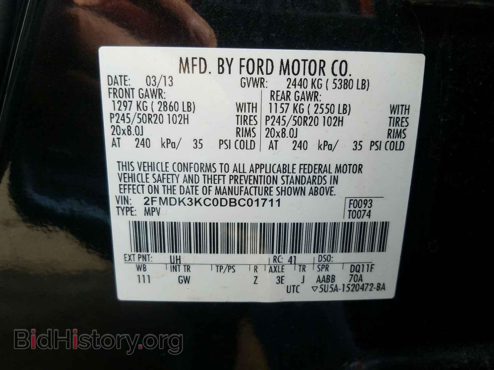 2013 FORD EDGE - VIN: 2FMDK3KC0DBC01711 - Photo 10