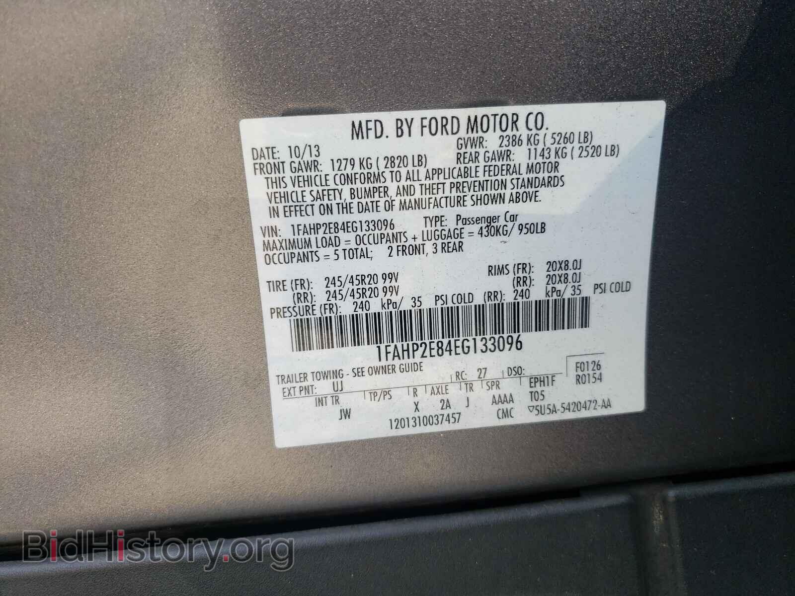 2014 FORD TAURUS - VIN: 1FAHP2E84EG133096 - Photo 10