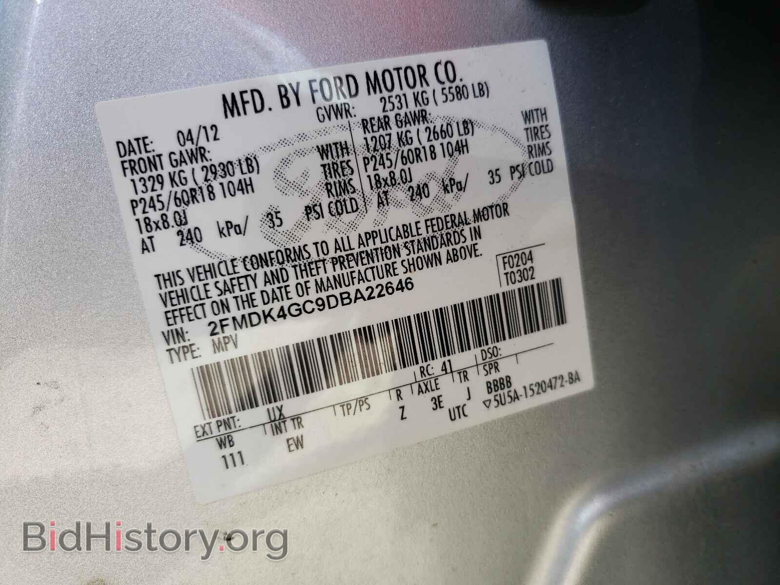 2013 FORD EDGE - VIN: 2FMDK4GC9DBA22646 - Photo 10
