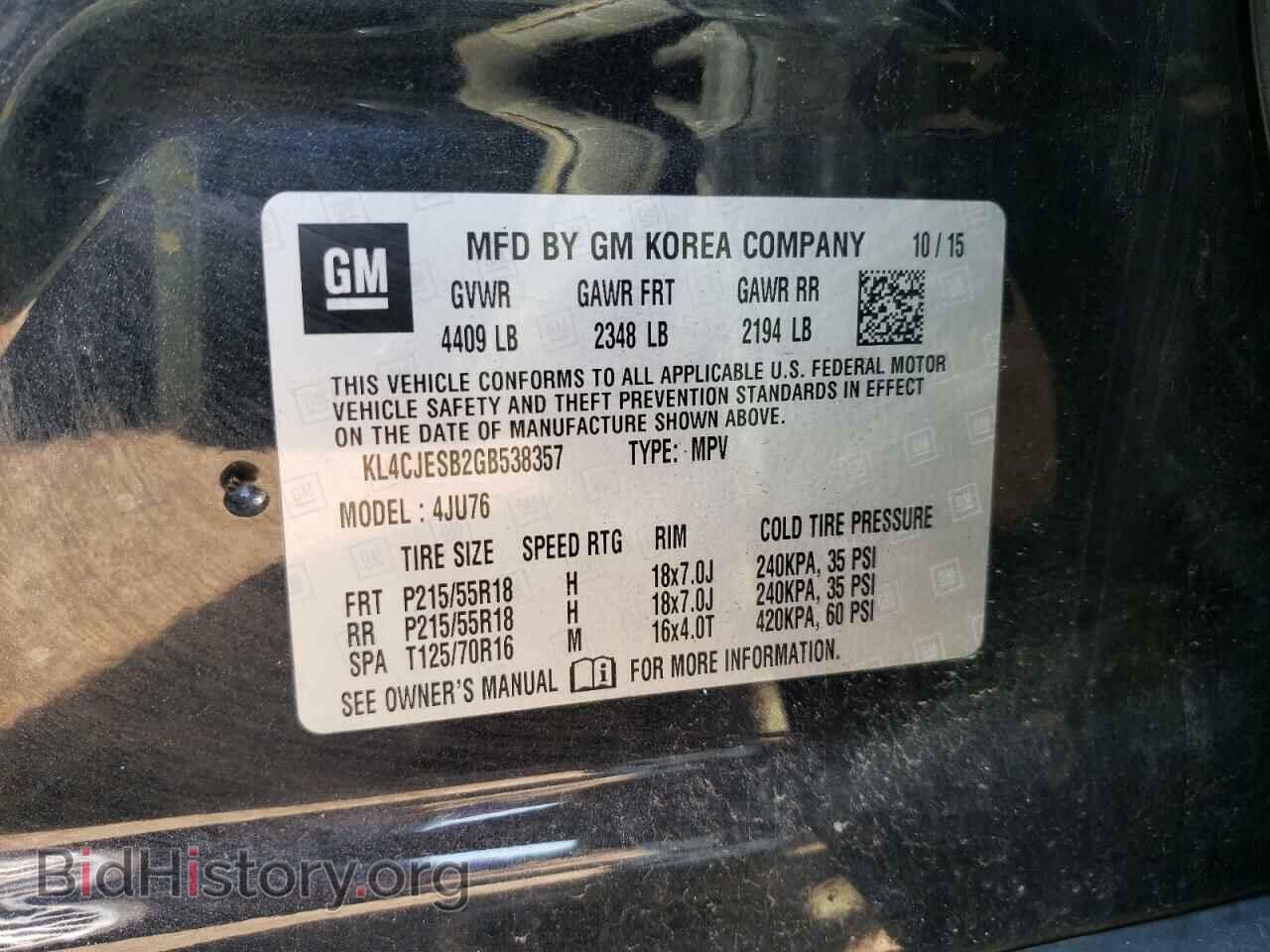 2016 BUICK ENCORE - VIN: KL4CJESB2GB538357 - Photo 10