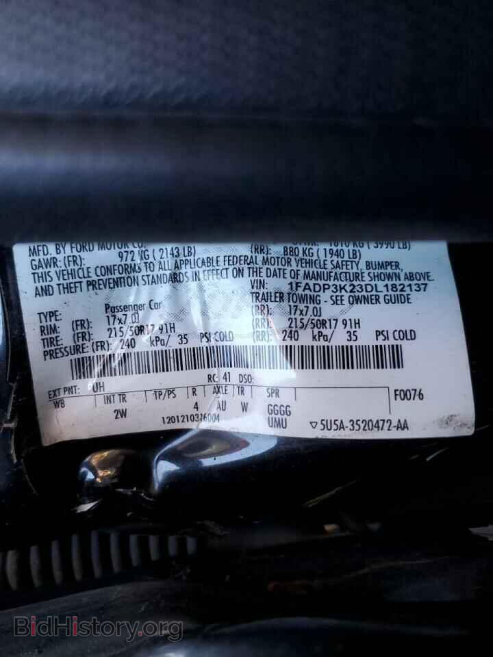2013 FORD FOCUS - VIN: 1FADP3K23DL182137 - Фото 10