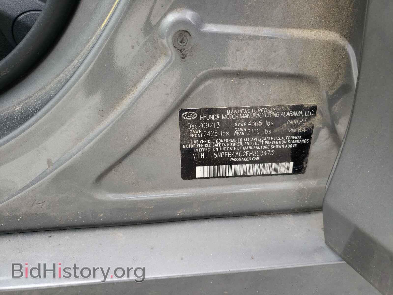 2014 HYUNDAI SONATA - VIN: 5NPEB4AC2EH863473 - Photo 10