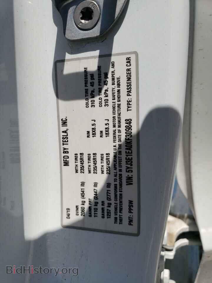 2019 TESLA MODEL 3 - VIN: 5YJ3E1EA0KF309848 - Фото 13