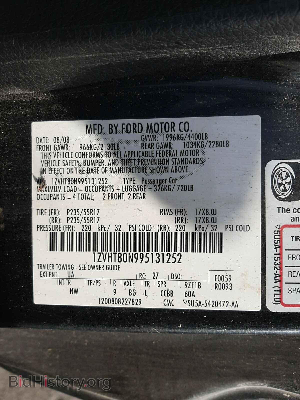 2009 FORD MUSTANG - VIN: 1ZVHT80N995131252 - Фото 10