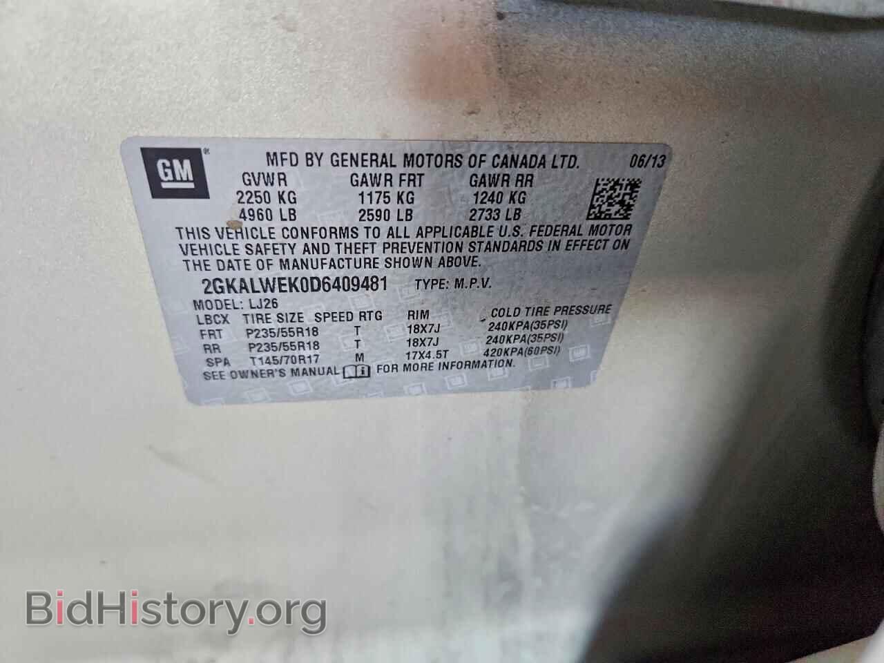 2013 GMC TERRAIN - VIN: 2GKALWEK0D6409481 - Photo 14