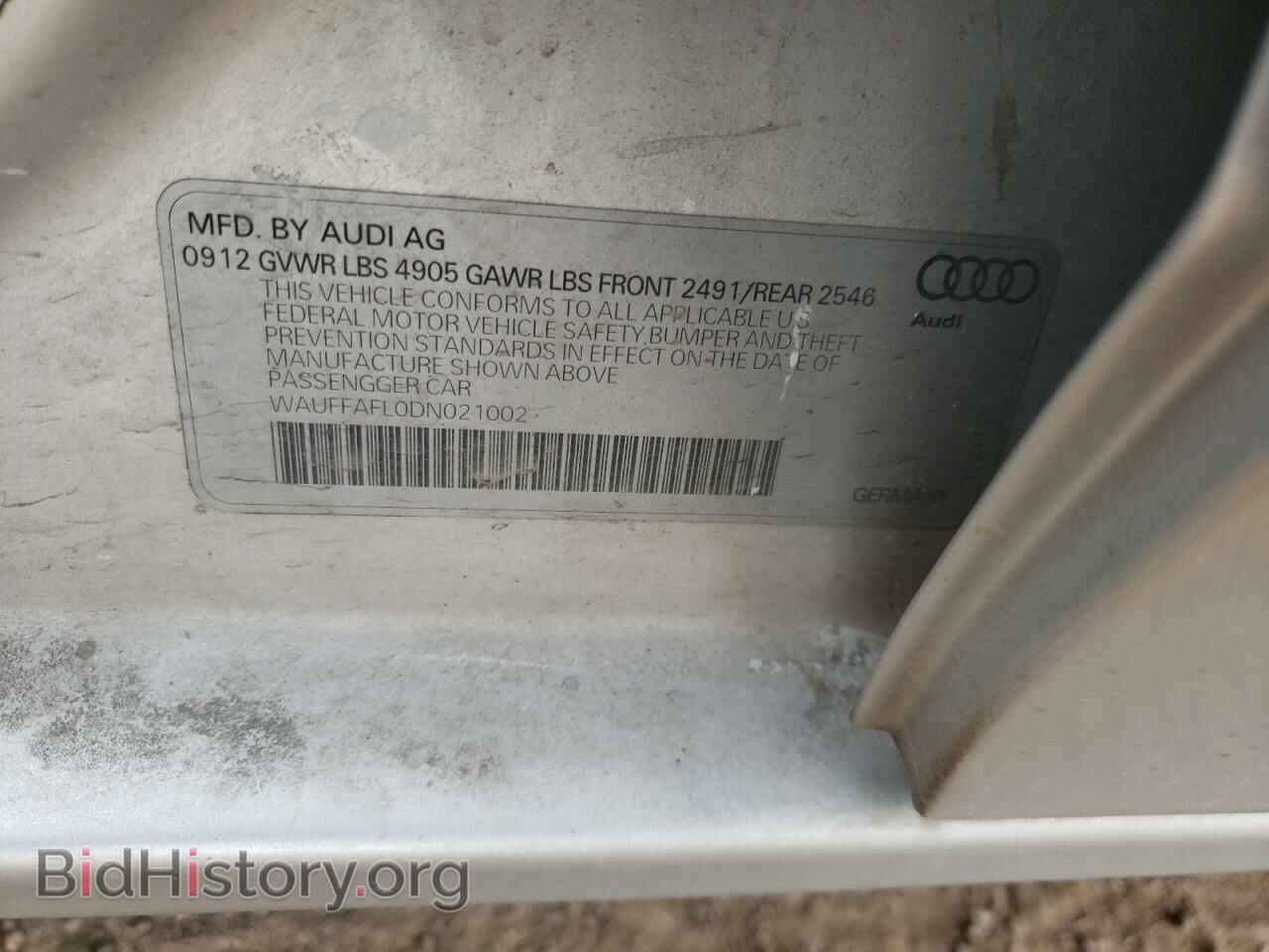 2013 AUDI A4 - VIN: WAUFFAFL0DN021002 - Фото 10