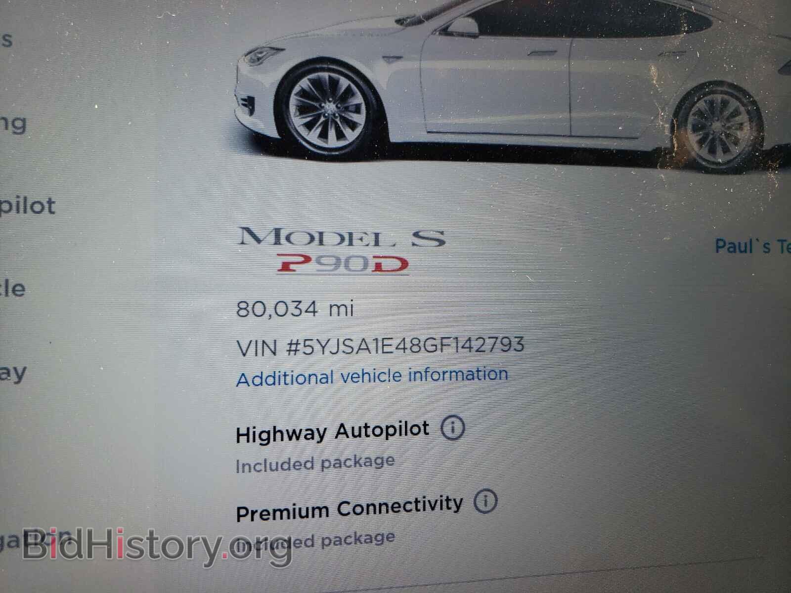 2016 TESLA MODEL S - VIN: 5YJSA1E48GF142793 - Photo 8