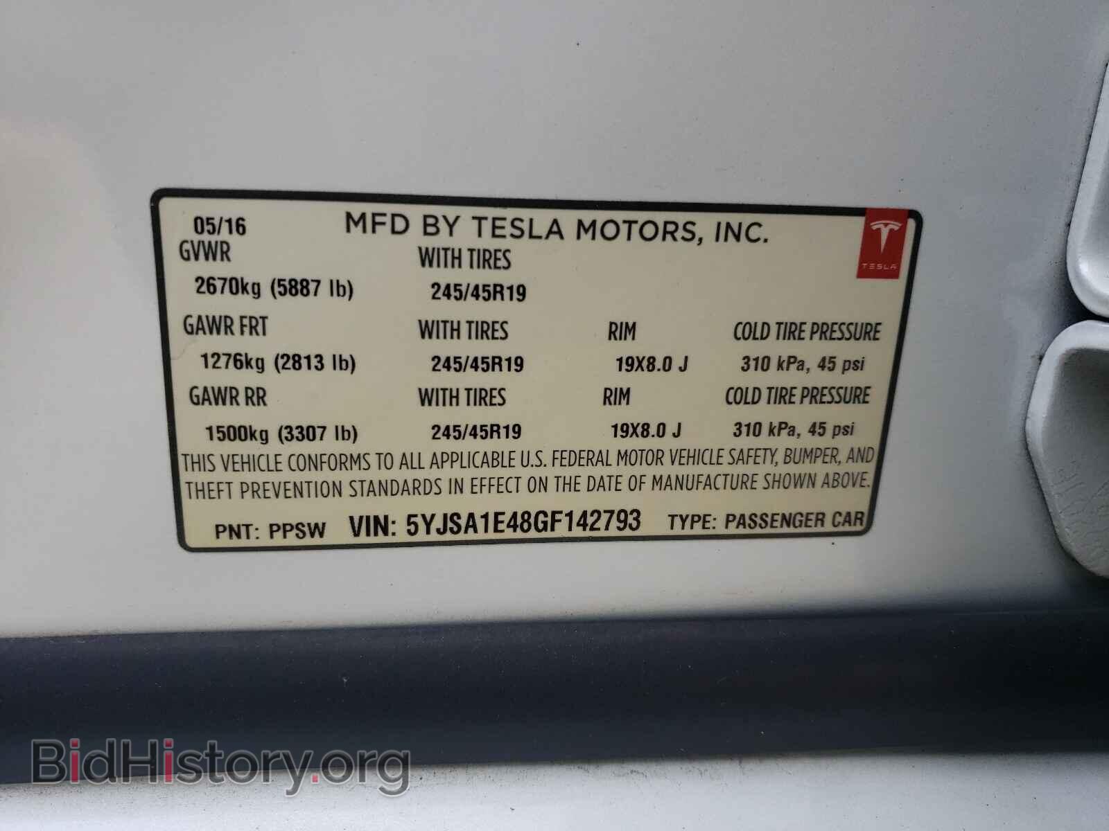2016 TESLA MODEL S - VIN: 5YJSA1E48GF142793 - Photo 10