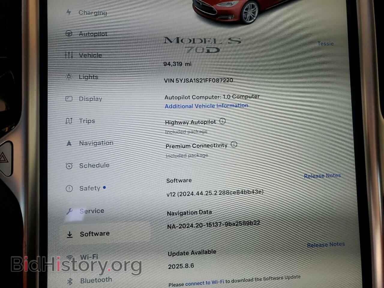 2015 TESLA MODEL S - VIN: 5YJSA1S21FF087220 - Photo 9
