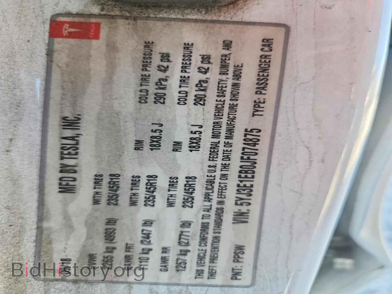 2018 TESLA MODEL 3 - VIN: 5YJ3E1EB0JF074875 - Photo 12