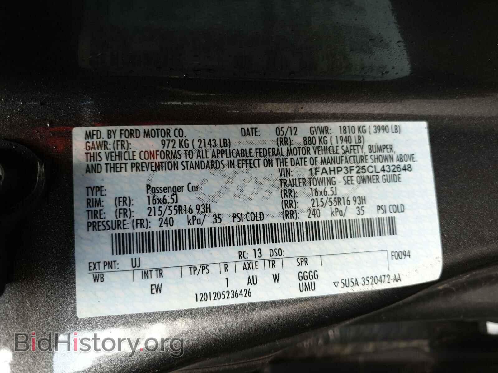 2012 FORD FOCUS - VIN: 1FAHP3F25CL432648 - Photo 10
