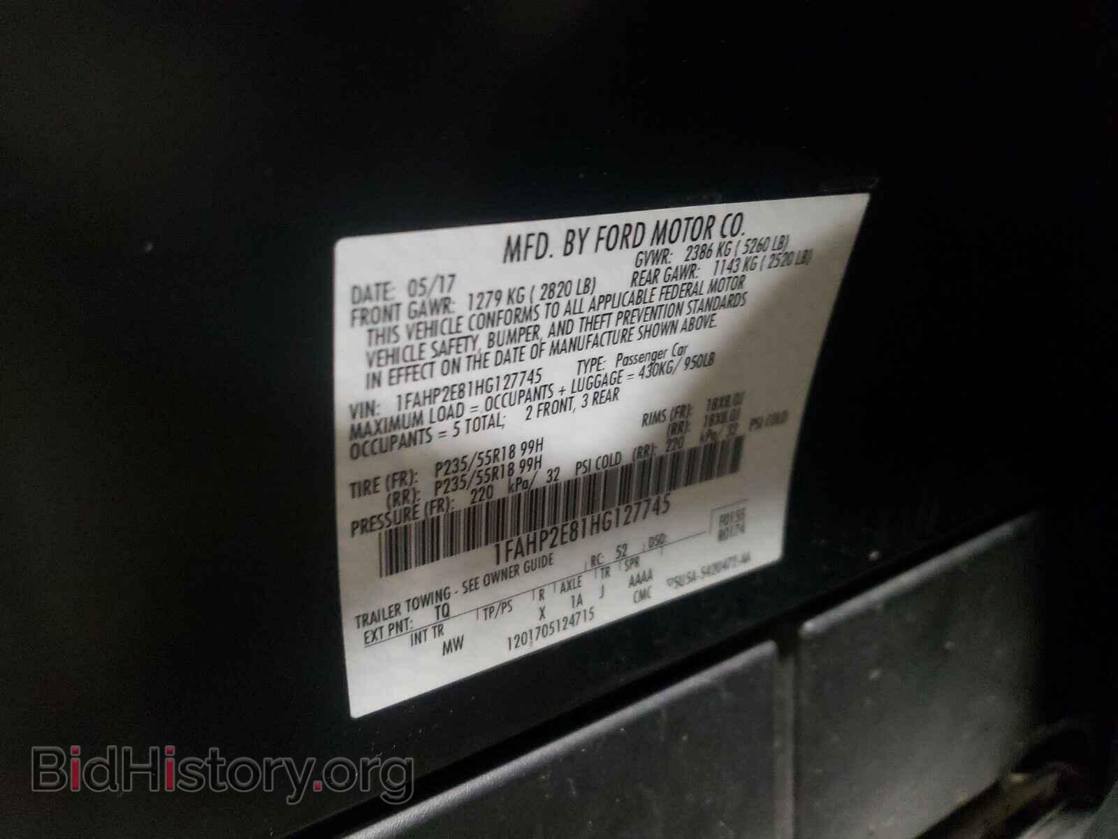 2017 FORD TAURUS - VIN: 1FAHP2E81HG127745 - Фото 10