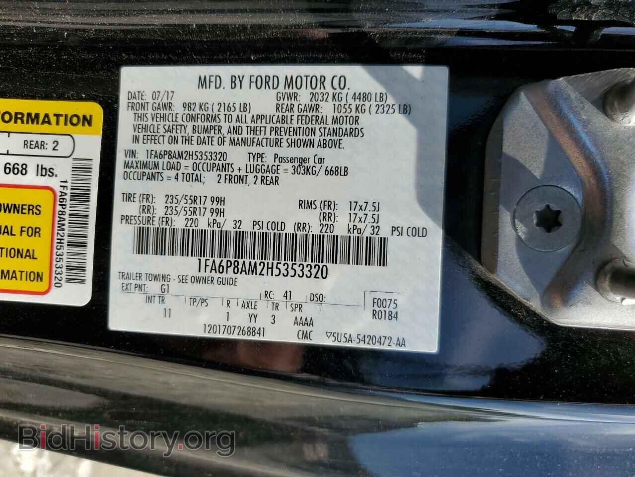 2017 FORD ALL Models - VIN: 1FA6P8AM2H5353320 - Photo 13