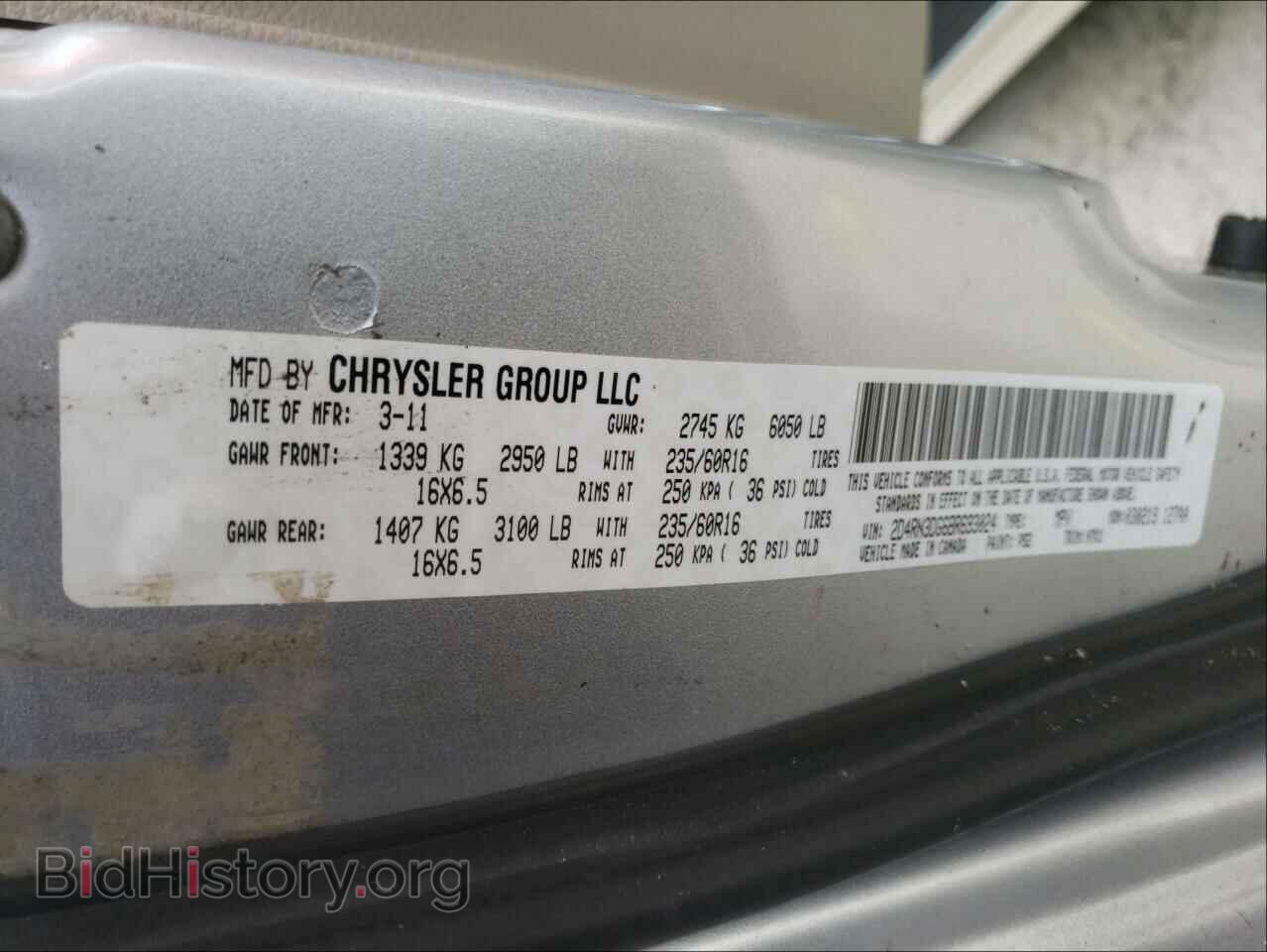 2011 DODGE GRAND CARA - VIN: 2D4RN3DG6BR693024 - Фото 10