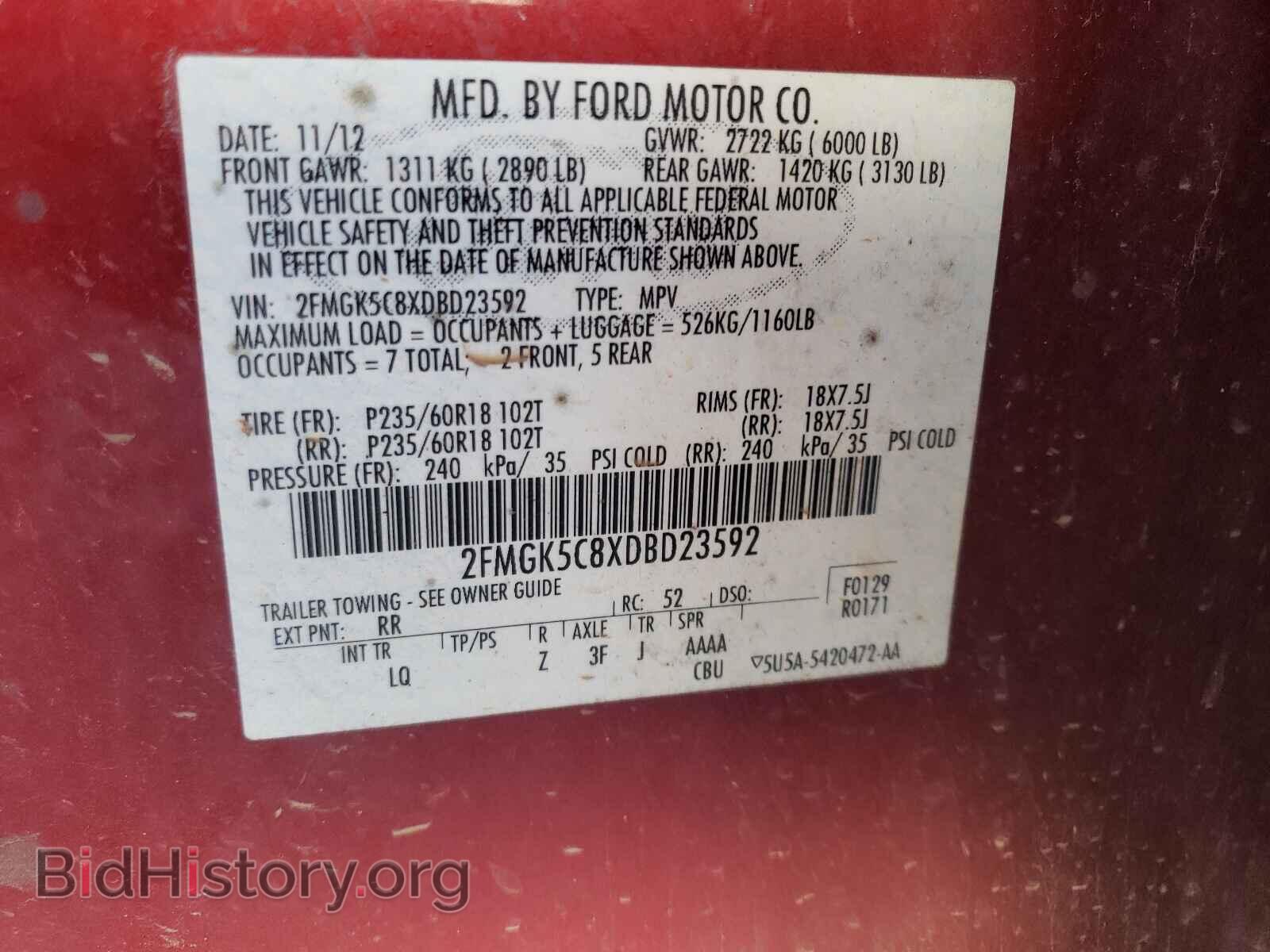 2013 FORD FLEX - VIN: 2FMGK5C8XDBD23592 - Фото 10